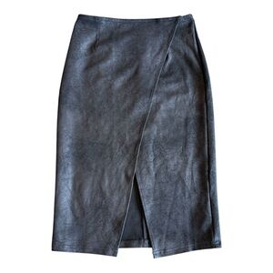 Free People Charcoal Faux Leather Pencil Skirt